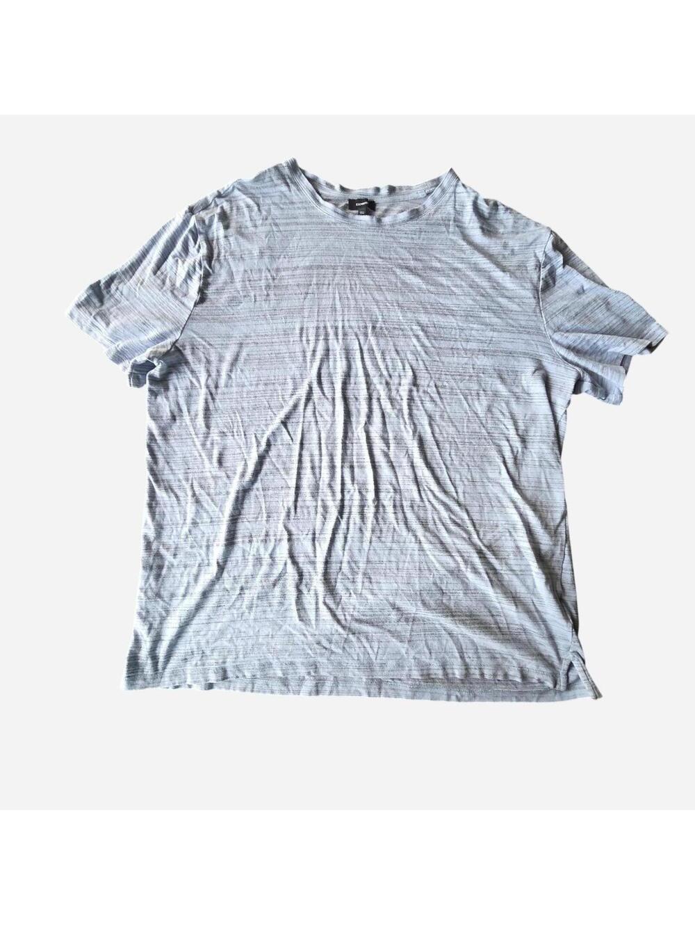 Express Men's Blue and Grey Tshirt